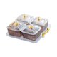 thumbnail image 5 of Platos para servir aperitivos de frutos secos, tarros para galletas y recipientes para condimentos para hoteles. Fumo gris 4 cuadrícula, 5 of 9