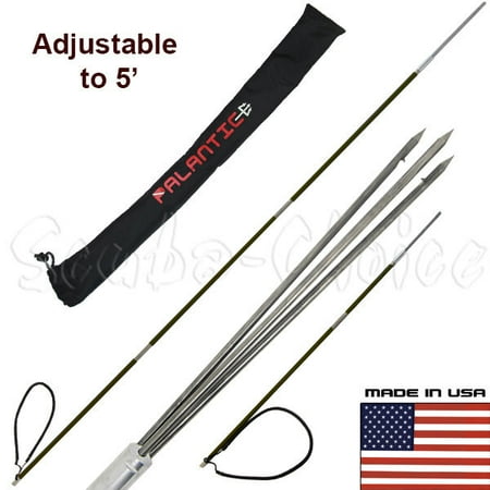 - CARBON FIBER 7' Travel Spearfishing 3-Piece Pole Spear 3 Prong Paralyzer Tip