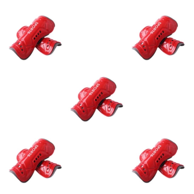 Maytalsory Protecteur de Jambe Résistant aux Impacts en EVA pour Adulte Entraînement de Soccer Construction Durable Manches de Jambe Adolescent Rouge 5Set