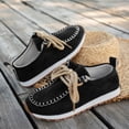 thumbnail image 4 of Modisza Womens Suede Loafers Lace up Slip on Comfortable Flat Shoes Business Casual Dressy Round Toe Walking Sneakers size 6.5 Black, 4 of 6