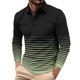 thumbnail image 1 of Seeotter Mens Fashion Long Sleeve Shirts Casual Golf Shirts Color Block Cotton Top, 1 of 7