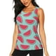 thumbnail image 1 of Balery Watermelon Camiseta sin mangas estampada ligera para mujer, tops de entrenamiento sin mangas, camisetas de yoga transpirables de secado rápido.-Small, 1 of 7