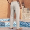thumbnail image 4 of Mens Bamboo Viscose Pajama Pants 2026 Soft Cooling Moisture Wicking Elastic Drawstring Waist Straight Leg Sleep Loungewear Pants Khaki 3XL, 4 of 5
