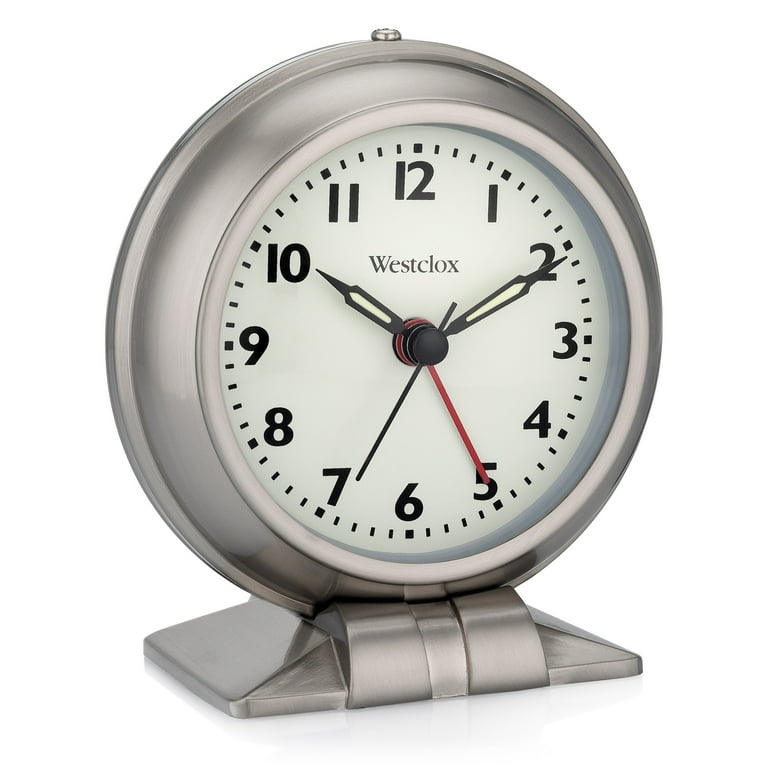 好きに - Clock Alarm Analog Metal Silver Westclox Sleek Elegant and インテリア時計