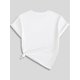 thumbnail image 2 of Women's St. Patrick's Day Lucky Clover Graphic T-Shirt - White Short Sleeve with Green Glittery Lettering & Bow Design, Polyester Blend, Round Neck, Machine Washable, Festive Holiday Top, 2 of 6