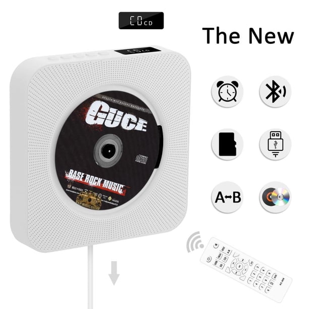 Reproductor De Cd Montable En La Pared Con Pantalla Digital Bluetooth Home Audio Boombox Usb Mp3 Reproductor De Música Regalo Para Niños Amigos Speravity EL016644-01