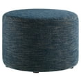 thumbnail image 2 of Callum Large 23" Round Woven Heathered Fabric Upholstered Ottoman, 2 of 8