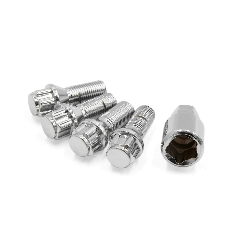 4pcs 14mm x 1.5 Closed End Car Wheel Lock Lug Nuts Anti Theft Security