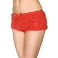 thumbnail image 1 of Music Legs 115-RED Micro Mesh Lace Ruffle Trim Tanga Short, Red, 1 of 1