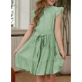 thumbnail image 6 of ONLYSHE Girls Summer Dress Kids Floral Round Neck Short Sleeve A-Line Midi Dresses 5-13 Years, 6 of 7