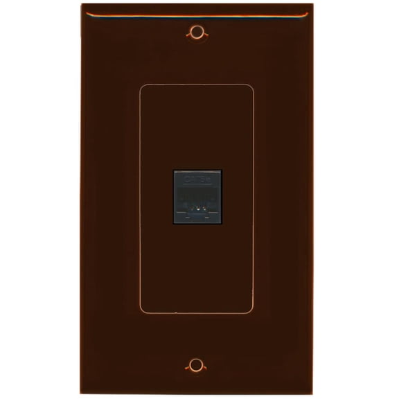 RiteAV - Cat5e Ethernet Wall Plate Decorative - 1 Port - Brown