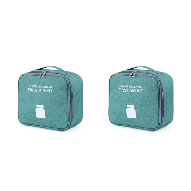 Decodeary Emergency Organizer for Zipper Closure Waterproof Outdoor Empty Storage Bag Oxford Cloth Dust-proof Survival Package Case Green Large 2Set