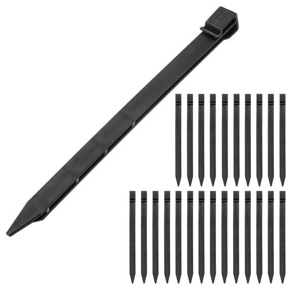 Uxcell 25-Pack Landscape Edging Garden Stakes, 12 Inch Plastic Landscape Anchoring Spikes Yard Stakes [Black]