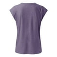 thumbnail image 3 of SHITINN Short Sleeves V Neck Plain Color Soft Loose Fitting Summer T Shirts Women Womens Tops Short Sleeve Womens Shirts Summer Blouses for Women Casual, 3 of 4