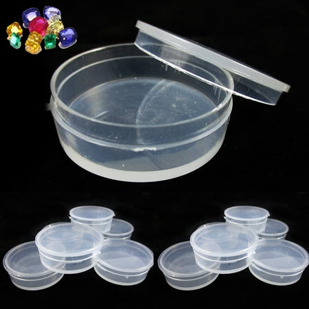 clear round plastic container and lid