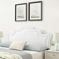 thumbnail image 2 of Headboard, King California Size, White, Velvet, Modern Contemporary Mid-Century French Country, Mid Century Bedroom Master Guest Suite Room, 2 of 9