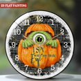 thumbnail image 2 of Decorative Clocks: Cute Furry One Eyed Mon-ster Inside of PumpkinGlass Wall Clock ,Monster Decor Wall Clock for Homes, Bars, Offices, Man Caves, Garages, And Living Rooms. Hallo-ween Gift, 2 of 8