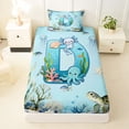 thumbnail image 3 of Erosebridal Watercolor Ocean Coral Twin Sheet Sets For Boys,Cute Axolotl Letter D Monogrammed Kids Bedding 3pcs, 3 of 6