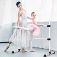 thumbnail image 3 of Gymax Freestanding Ballet Barre Adjustable Double Stretching Dance Bar Silver, 3 of 10