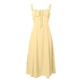 thumbnail image 4 of Vestido ajustado con cintura entallada y cordón ajustable para mujer - Vestido de fiesta sin mangas con cuello cuadrado y tirantes, con cremallera en la espalda (XS-XXL), 4 of 6