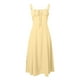 thumbnail image 4 of Vestido ajustado con cintura entallada y cordón ajustable para mujer - Vestido de fiesta sin mangas con cuello cuadrado y tirantes, con cremallera en la espalda (XS-XXL), 4 of 6