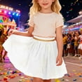 thumbnail image 2 of Tisuna Sequin Skirt For Girls Child Elastic Waist Layer Ruffled Skirt Elegant Lightweight Girls Festival Carnival Dance Outfits White Size 11-12 Years, 2 of 6