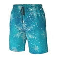 thumbnail image 4 of Cauagu Christmas Snow Print Men's Swim Trunks,Hawaiian Bathing Suit Swimsuits Beach Shorts with Pockets for Men Quick Dry Swimming Board Shorts-XX-Large, 4 of 6