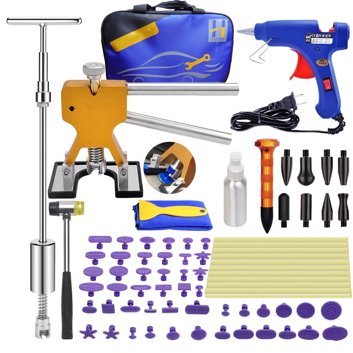 Paintless Dent Repair Tools Dent Puller, Adjustable Width, Pops a Car