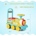thumbnail image 3 of OLAKIDS Kids Ride On Train with Track, 6V Electric Toy with Lights and Sounds, Retractable Footrest, Under Seat Storage, Christmas Theme Battery Powered Gift for Toddlers Boys Girls (Lion), 3 of 9