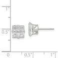 thumbnail image 3 of Primal Silver Sterling Silver 7mm Square Snap Set Cubic Zirconia Stud Earrings, 3 of 5