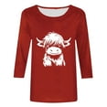 thumbnail image 4 of Craaazy Christmas Shirts for Women Fashion Printed 3/4 Sleeve Casual Tops Gifts, 4 of 5