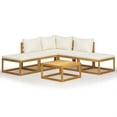 thumbnail image 1 of vidaXL 6 Piece Garden Lounge Set with Cushions Solid Acacia Wood, 1 of 5