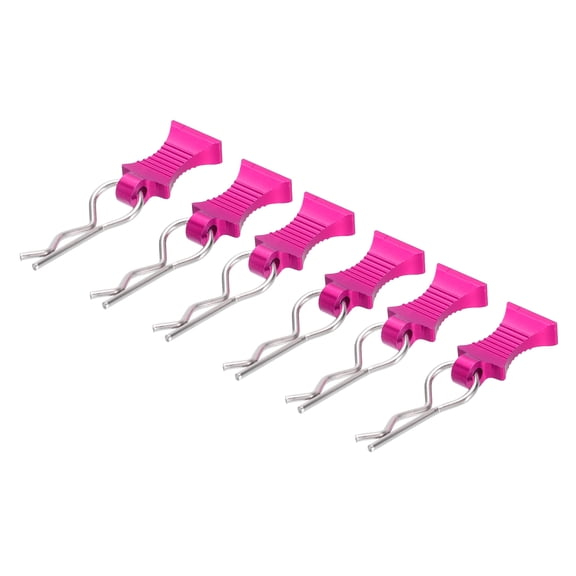 Uxcell 6pcs RC Body Clips with Pull Tabs for 1/8 1/10 Scale Model RC Car Crawler Truck Shell Replacement Parts(Pink)