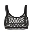 thumbnail image 3 of Camisola de rejilla transparente sexy para mujer, top corto, lencería con tirantes finos, color sólido, camiseta sin mangas ajustada, ropa de club, 3 of 5