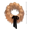 thumbnail image 3 of Halloween Light up Hanging Decorations Outdoor for Front Door - 15.7” Cute Ghost Wreath with LED- Hanging Sign Farmhouse Distressed Ghosts Wreath Hanging Decoration for Home Indoor Outdoor Decor, 3 of 7