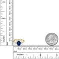 thumbnail image 6 of Gem Stone King 18K Yellow Gold Plated Silver Blue Created Sapphire and White Created Sapphire Engagement Ring for Women | 2.80 Cttw | Oval 9X7MM | Gemstone September Birthstone | Size 8, 6 of 6