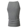 thumbnail image 6 of Men's Square Neck Ribbed Slim Fit Sports Tank Top Light Gray XL, 6 of 10