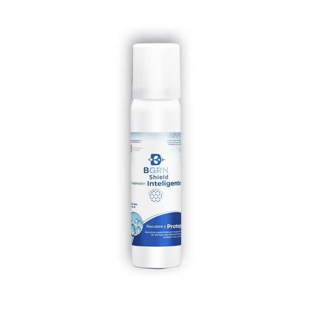 Aerosol BGrn Shield, protección antiviral en aerosol, 100ml. Permanece activo por más de 90 días. BGrn Shield BGrnS250 / Aerosol / 100ml