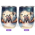 thumbnail image 2 of Happy Halloween Vampire Bulldog BOO with Pumpkins Fun and Spooky 12oz Stainless Steel Wine Tumbler Insulated Cup with Lid Dog Lover Gifts Idea - 00018, 2 of 5