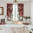 thumbnail image 5 of Christmas Snowman Sheer Curtains 72 Inches Long, Red Gnomes Snow Buffalo Plaid Light Filtering Window Curtains for Living Room/Bedroom, Rod Pocket Voile Sheer Curtain Drapes, 52"W x 72"L, 2 Panels, 5 of 9