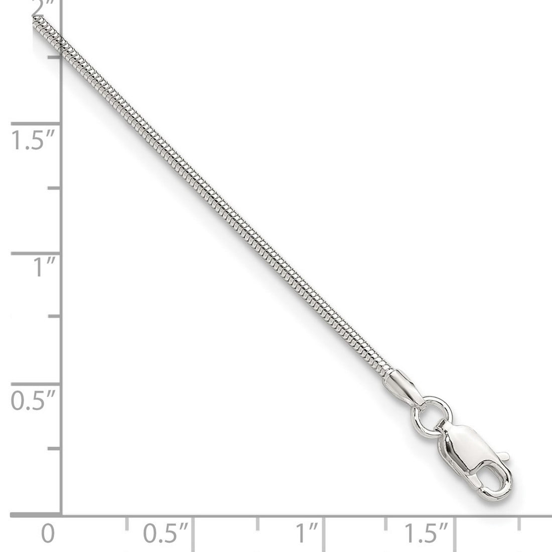 925 Sterling Silver 1.5mm Round Snake Chain Anklet 9 Inch Lobster Claw Anklet for Women and Men