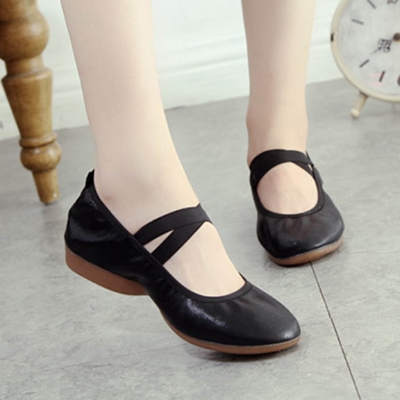 Purcolt Womens Soft Ballet Flats Comfortable Round Toe Arch Support Low Heel Dress Shoes Dressy Casual Mary Jane Flats