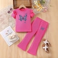 thumbnail image 2 of Cute Flower Short Sleeve T-Shirt and Pants 2Pcs Summer Outfits Set for Toddler Girls, Gift Idea Summer 2Pcs Gift Outfits Set Girls Summer Set 3-8 Years,6-7 Years, 2 of 4