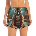 thumbnail image 2 of Pofeuu Pond Meditating Tiger Print Women's Athletic Shorts Running Workout Shorts Tummy Control Quick Dry Gym Shorts with Pockets Double layer sports shorts-XX-Large, 2 of 7