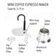 thumbnail image 4 of Cafetera italiana aleación de aluminio 1 taza 50 ml boquilla protectora contra el óxido estufa Moka Pot portátil fácil de operar funciona rápido para viajar ANGGREK Otros, 4 of 8