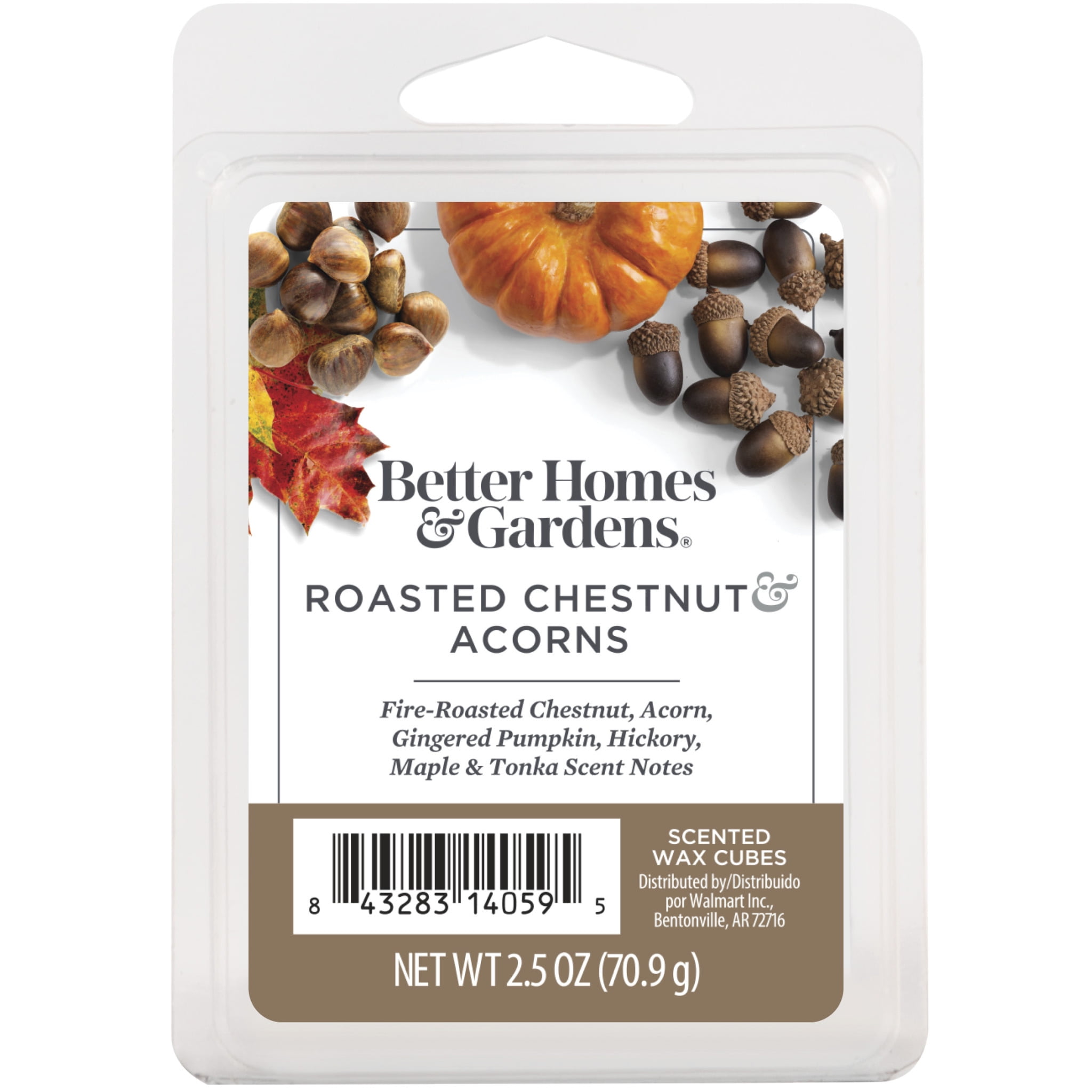 Roasted Chestnut & Acorns Scented Wax Melts, Better Homes & Gardens, 2.5 oz (1-Pack)