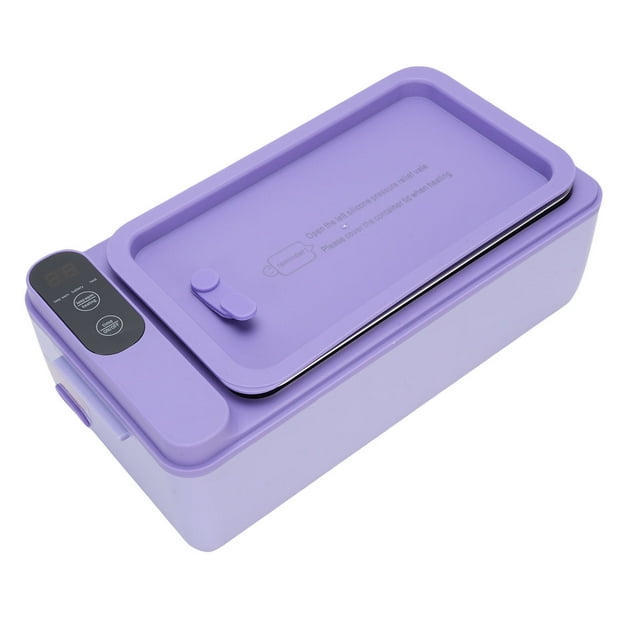 Cordless Electric Lunch Box, 40W Heated Lunch Box 1L 304 Stainless Steel Portable Food Warmer with 4000mAh Battery, Detachable Inner, Timer, for Travel Work