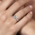 thumbnail image 4 of Gem Stone King 925 Sterling Silver Swiss Blue Topaz Infinity Ring for Women (0.44 Cttw, Heart Shape 4MM, Gemstone November Birthstone, Size 8), 4 of 6
