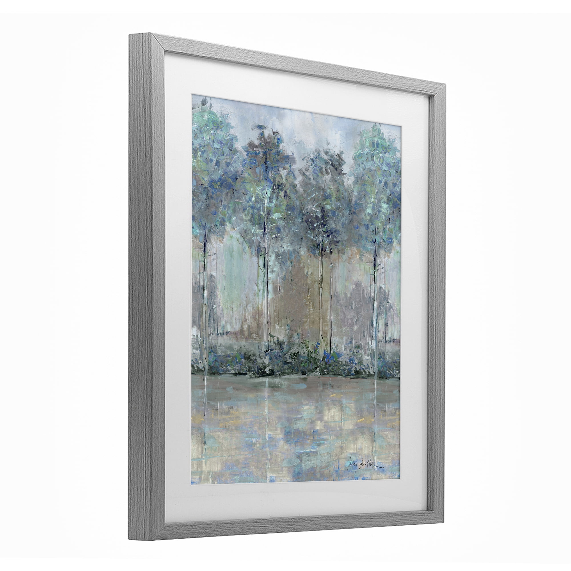 Stupell Industries Subdued Impression of Trees Gray Framed Print Under Glass, design by Sally Swatland