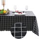 thumbnail image 1 of Mantel rectangular de PVC a cuadros - Vinilo lavable 100% impermeable, a prueba de aceite y resistente a las manchas para comedor, restaurante y fiestas, negro, 54 x 80 pulgadas Adepaton CJWUS-4090, 1 of 7